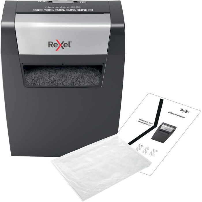 Шредер Rexel Momentum X308-2104570EU: 8 листів, 8 штук