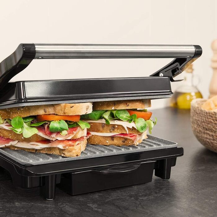Електрогриль Cecotec Rock'nGrill 1500 Rapid з каменем RockStone, регульованою кришкою, збирачем жиру, 1500 Вт, нержавіюча сталь