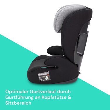 Дитяче автокрісло Booboo Safety Oslo без Isofix, i-Size 100-150 см, з підголівником, від 3 років, чорний/сірий