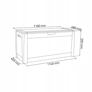 Садова скриня Prosperplast 310 л, пластик, чорна