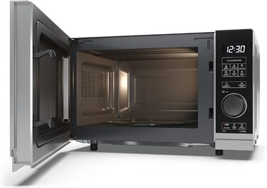 Мікрохвильова піч SHARP PS204AES, 700 Вт, 10 режимів, розмір 45,5×27,4×33,4 см, срібляста, функція розморожування