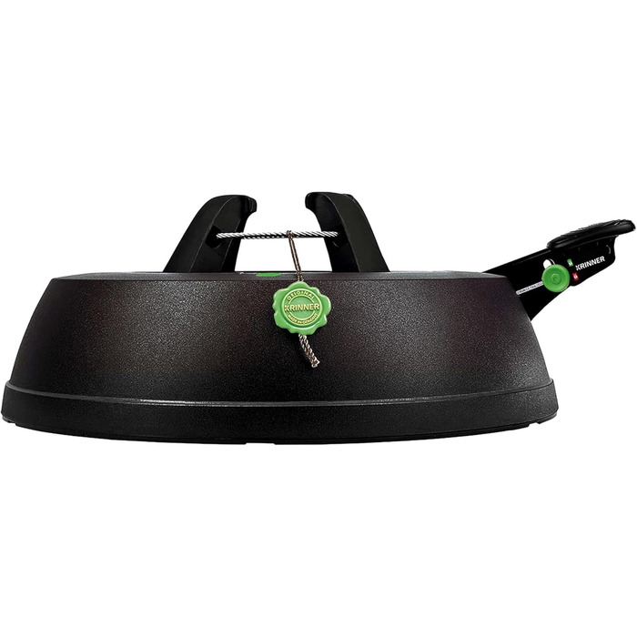 Підставка для ялинки KRINNER Green Line Comfort Grip S, з педаллю, рециклінг, 3 л бак для води, для дерев висотою до 2,3 м, чорна, вироблено в Німеччині