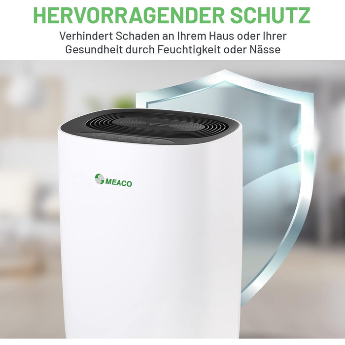 Поглинач вологи Meaco Ultra Leiser 10L – Електричний осушувач повітря MeacoDry ABC для дому, чорний