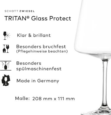 Набір келихів для червоного вина SCHOTT ZWIESEL MioVino (4 шт), Tritan-кришталь, бургундський червоний, стійкі до миття в посудомийній машині, Німеччина