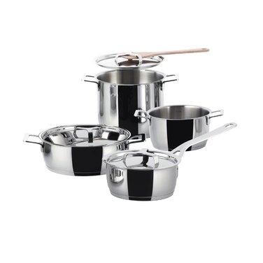 Набір каструль Alessi AJM100S7 з нержавіючої сталі з магнітним дном, 7 предметів