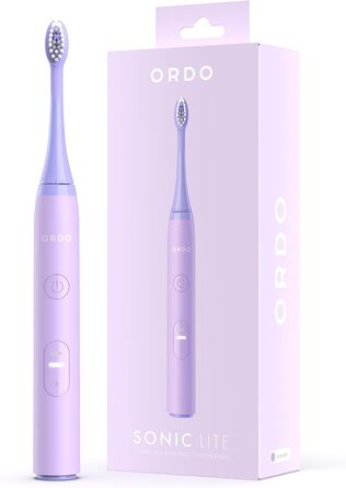 Електрична зубна щітка Ordo Sonic Lite з 35 000 імпульсів/хв, для дорослих, 2 режими, акумулятор до 5 тижнів, таймер, водонепроникна, USB-C, колір Лаванда