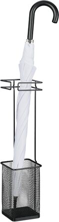 Підставка для парасольок Relaxdays, 52,5x13,5x13,5 см, металева, квадратна, сучасна, чорна