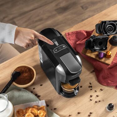 Кавомашина Cecotec Freestyle Compact Black - 1350W, 20 Bar, 4-в-1, Thermoblock, Forcearoma, для кави, Dolce Gusto, Nespresso, K-Fee (600ml)