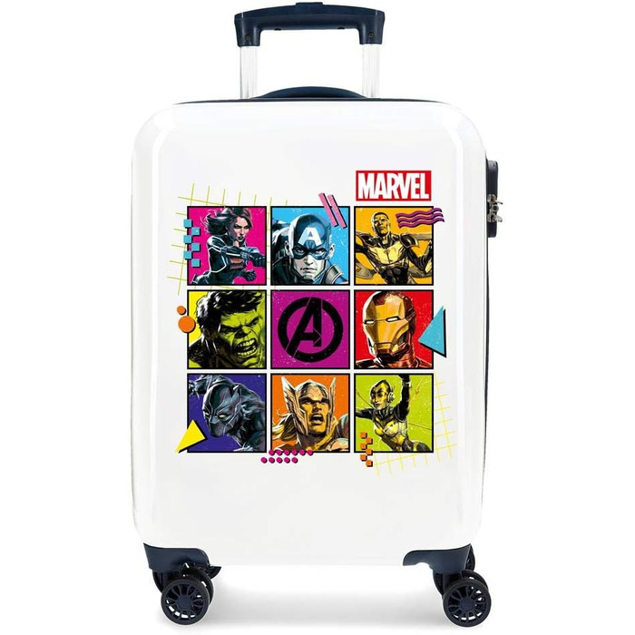 Дитяча валіза Marvel Avengers, жорсткий ABS, 38x55x20 см, 34 л, з кодовим замком, 4 подвійні колеса, ручна поклажа