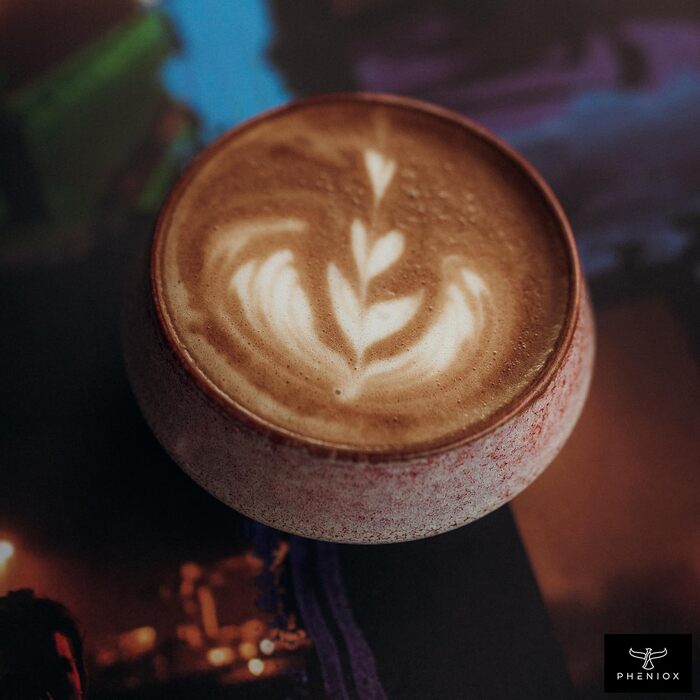 Набір керамічних чашок для капучино та лате Pheniox Barista, 2 шт по 180 мл, порцелянові чашки без ручок для Latte Art, червоні, придатні для посудомийки