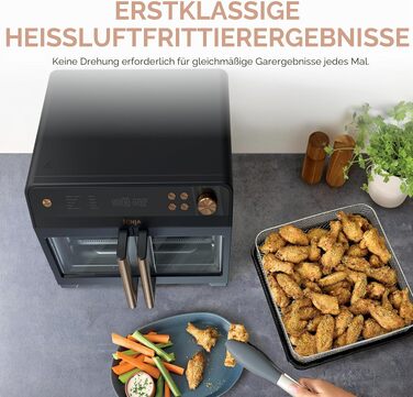 Мультипіч Ninja French Door Premier Air Fry Oven 10-в-1, 20.3 л, з кошиком для фритюрниці 5 л та аксесуарами, чорна, FO101BK