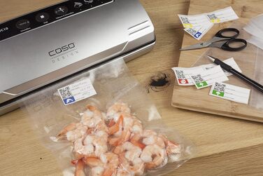 Вакууматор CASO VC100 для продуктів харчування, комплект з двома професійними рулонами фольги 28x600 см