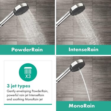 Душова лійка Hansgrohe Pulsify Select S (24101000) з 3 режимами розпилення, EcoSmart (6.9 л/хв), PowderRain та MonoRain, хром