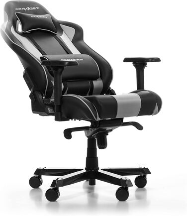 Ігрове крісло DXRacer King K99, екошкіра, чорне-сіре, для зросту до 200 см