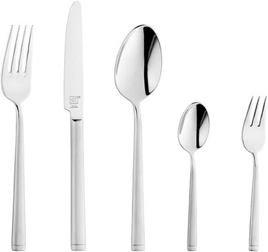 Набір столових приборів ZWILLING Senses 68 предметів, на 12 осіб, з нержавіючої сталі 18/10, матовий, сріблястий, придатний для миття в посудомийній машині