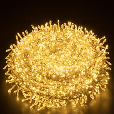 Світлодіодна гірлянда Elegear 1000 LED (25м), вулична новорічна ілюмінація, теплий білий колір, мережева