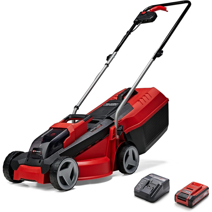 Акумуляторний газонокосарка Einhell City GE-cm 18/30 Li Kit Power X-Change (18 В, ширина косіння 30 см, до 150 м², Brushless, кошик 25 л, висота косіння 30-70 мм, з акумулятором 3.0 Ah + зарядним пристроєм)