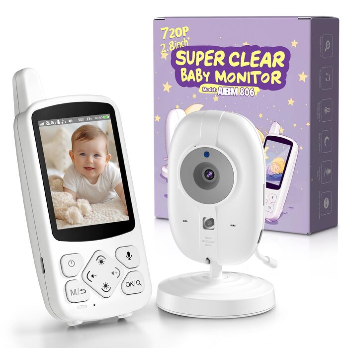 Відеоняня Baby Phone з 3.2-дюймовим LCD-дисплеєм, HD цифрова камера з нічним баченням, двосторонній аудіозв'язок, 2.4 GHz