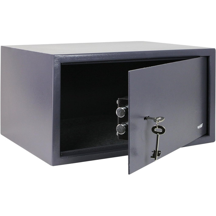 Сейф HMF 49217-11 з ключем, меблевий, антрацит, 31x17x25 см