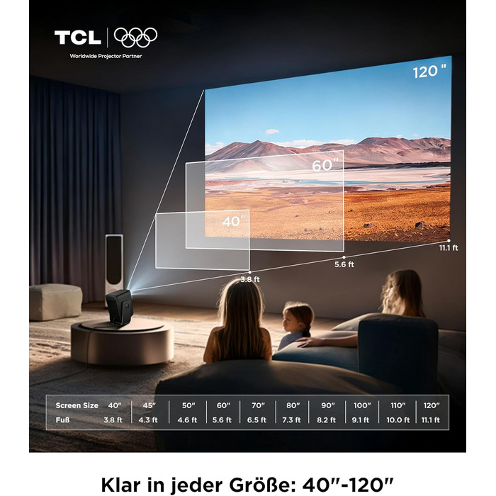 TCL C1 Smart Mini Beamer 4K: Проектор з Google TV, Netflix, Wi-Fi, Bluetooth, Автофокус, Keystone, Dolby Audio 8W
