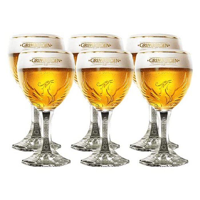 Склянки для пива Grimbergen на ніжці 250 мл, набір 6 шт.