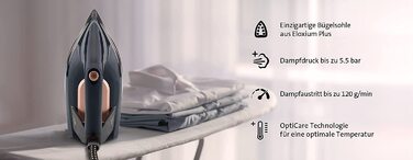 Парова прасувальна станція ETA Steamio, тиск пари до 5,5 Бар, паровий удар 120 г/хв, самочищення, захист від накипу, вертикальне відпарювання, авто відключення