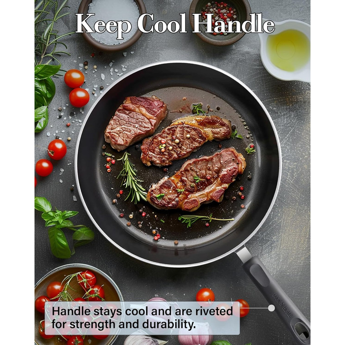 Набір посуду Cook N Home з антипригарним покриттям, з турбінними ручками, бірюзовий колір