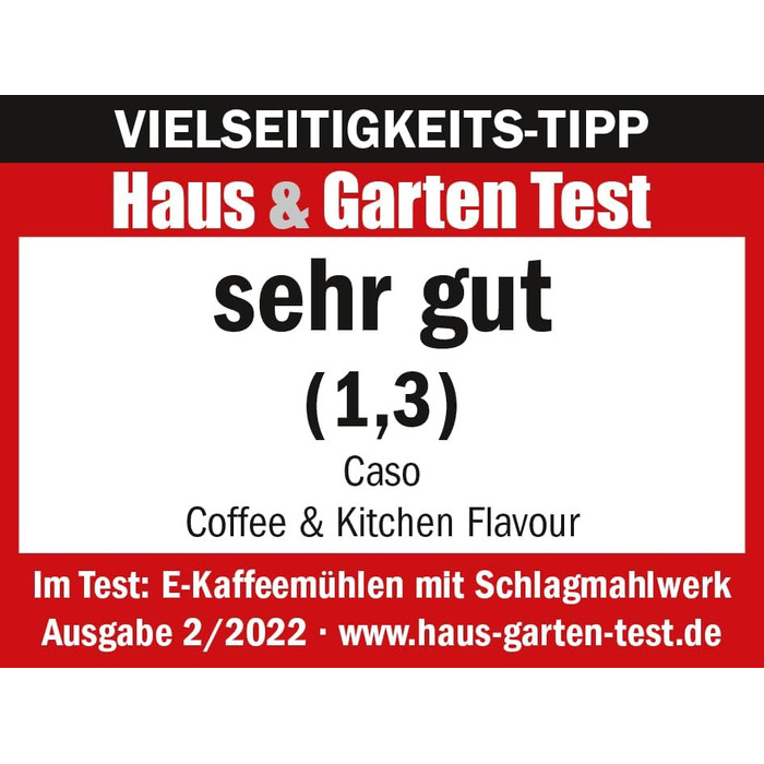 Електрична кавомолка CASO Coffee & Kitchen Flavour з нержавіючої сталі, подрібнювач для кави, спецій, горіхів, зелені, 200 Вт, срібляста, додатковий контейнер з 4-лезовим ножем