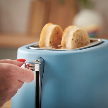 Тостер Russell Hobbs Hanley на 2 тости, блакитний (6 режимів, широкі слоти, розморожування, підігрів, підйом тостів)