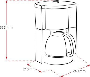 Кавоварка фільтр Melitta Look Timer з таймером, скляна колба, краплезахист, 10 чашок, чорна