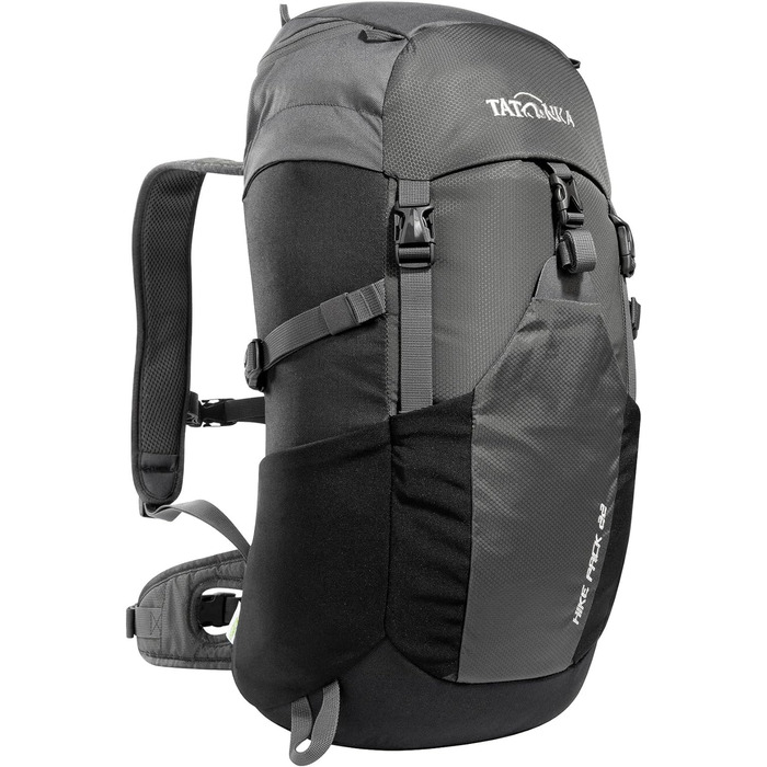 Рюкзак для походів Tatonka Hike Pack 22 л з вентиляцією спини та дощовиком, легкий і зручний туристичний рюкзак, сірий/чорний