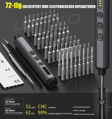 Набір викруток для ремонту електроніки 72 в 1 Torx/Pentalobe/Triwing для iPhone, MacBook, Xbox, PS5, окулярів