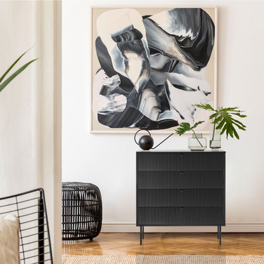 Комод KARBY K 90x40x95 см 4 шухляди чорний hjh LIVING