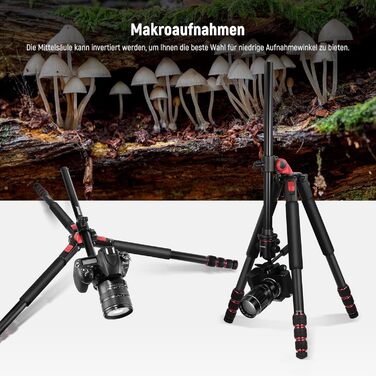 NEEWER 73,6'' горизонтальний штатив з кульовою головкою, алюмінієва багатофункціональна центральна колонка, 360° обертання, 180° нахил для макрозйомки та зйомки зверху, вантажопідйомність 10 кг, TP27