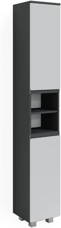 Пенал для ванної Vicco J-Shape, білий/антрацит, 30x190 см