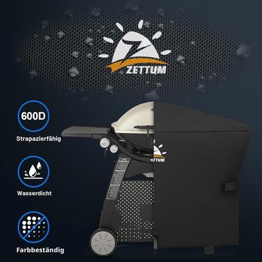 Водонепроникний захисний чохол Zettum для грилів Weber Q-серії (Q1000, Q1200, Q1400, Q2000, Q2200, Q2400), Heavy Duty PU, 81x43x88 см