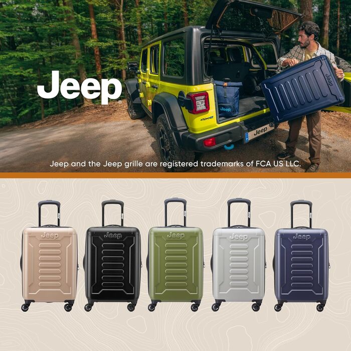 Набір валіз Jeep JH004C з жорстким корпусом, розширювані, на колісцях-спіннерах (2 шт, 20 та 28 дюймів, бежевий)