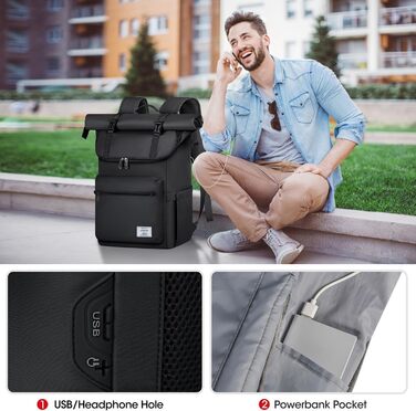 Водонепроникний рюкзак Lubardy Rolltop для ноутбука 17,3