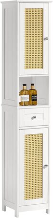 Високий шафа для ванної SoBuy FRG236-DG, темно-сірий, 32x170x30 см, з відкритою полицею, шухлядою та дверцятами
