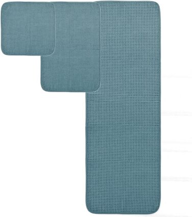Набір великих рушників із мікрофібри Polyte 152x76 см, швидковисихаючі, без ворсу, вафельне плетіння, 6 шт, зелений