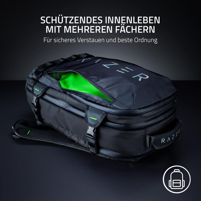 Ігровий рюкзак Razer Rogue V3 для ноутбука до 17.3 дюймів, зносостійкий поліестер, чорний/Chroma