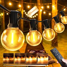 Гірлянда LED зовнішня 45м, 150 LED, G40, для саду, балкону, тераси, IP44, з пультом ДК