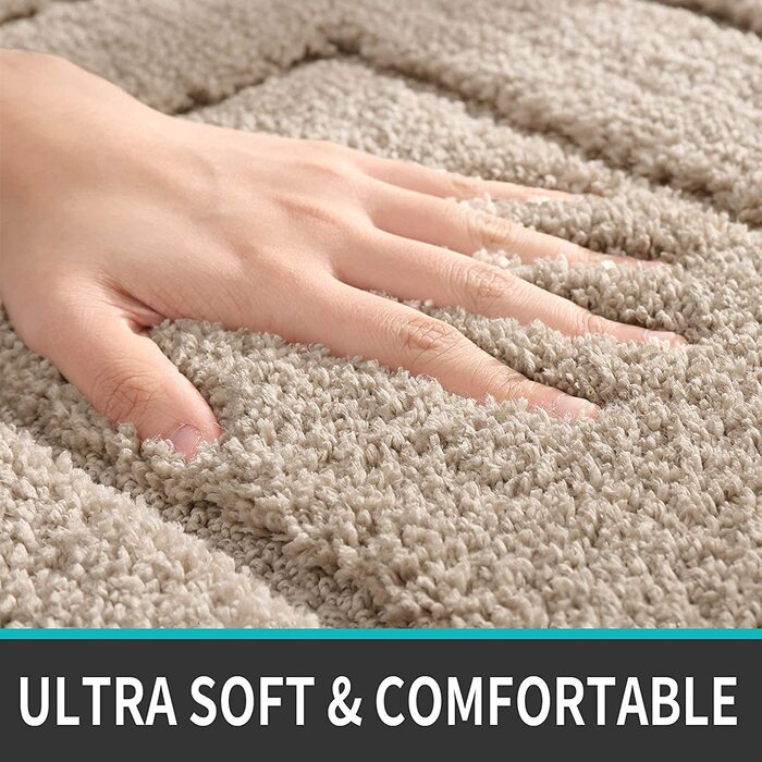 DEXI килимок для ванної, нековзкий, м'який, водопоглинаючий, машинне прання, 50x80 см, бежевий, для душу, ванни та туалету