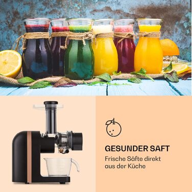 Соковижималка Klarstein Bella Elegance, 200 Вт, 400 мл, BPA-free, чорна, антиковзка, легке очищення