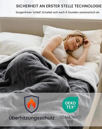 Електрична грілка-ковдра anysun 200x180 см з таймером від 1 до 10 годин