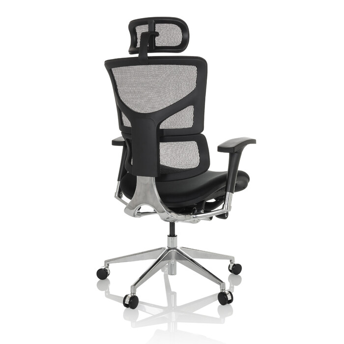 Офісне крісло / Крісло керівника ERGO-U2 FM Тканина для сидіння / Сітка для спинки Чорна HJH OFFICE
