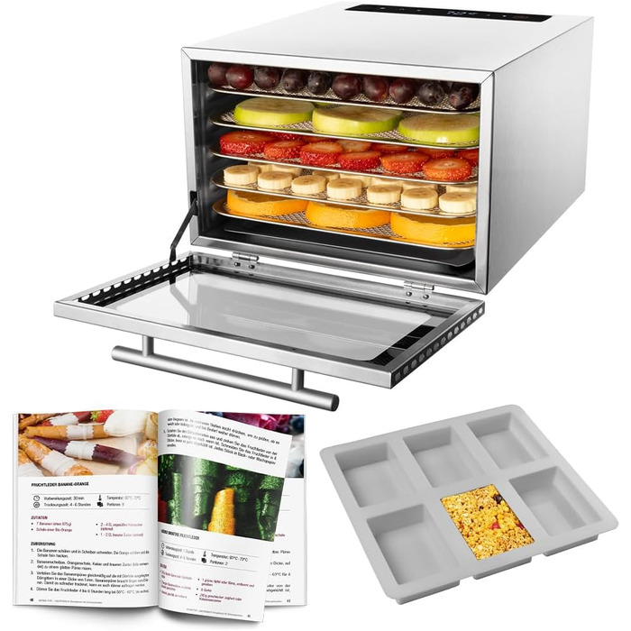 Сушарка для овочів та фруктів GASTROBACK Mini Professional срібляста (46604) - компактна, 400 Вт, нержавіюча сталь