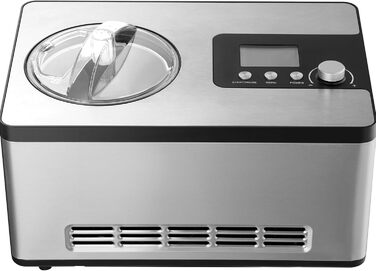 Електрична машина для приготування морозива VEVOR 2L, 180W - Морозиво, сорбет, йогурт, Gelato. Срібна, горизонтальна