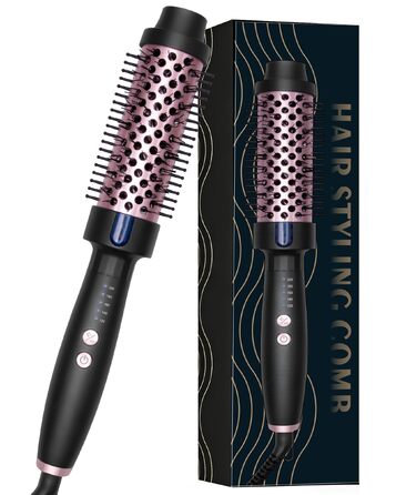 UKLISS Hairstyler 5 в 1: Фен-щітка, плойка, випрямляч для волосся (Чорно-рожевий)