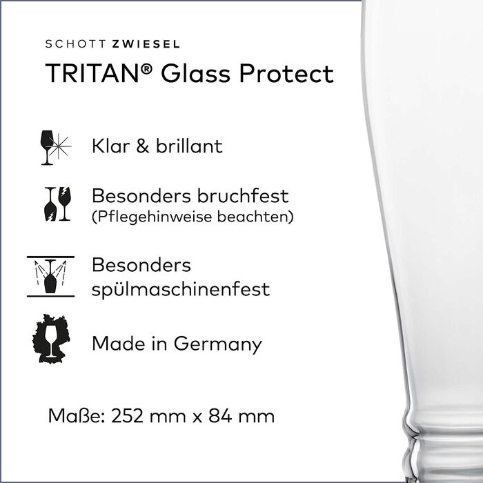 Пивні келихи SCHOTT ZWIESEL Bavaria для пшеничного пива, 0,5 л, набір 4 шт., тритан-кристал, німецьке виробництво, підходять для миття в посудомийній машині